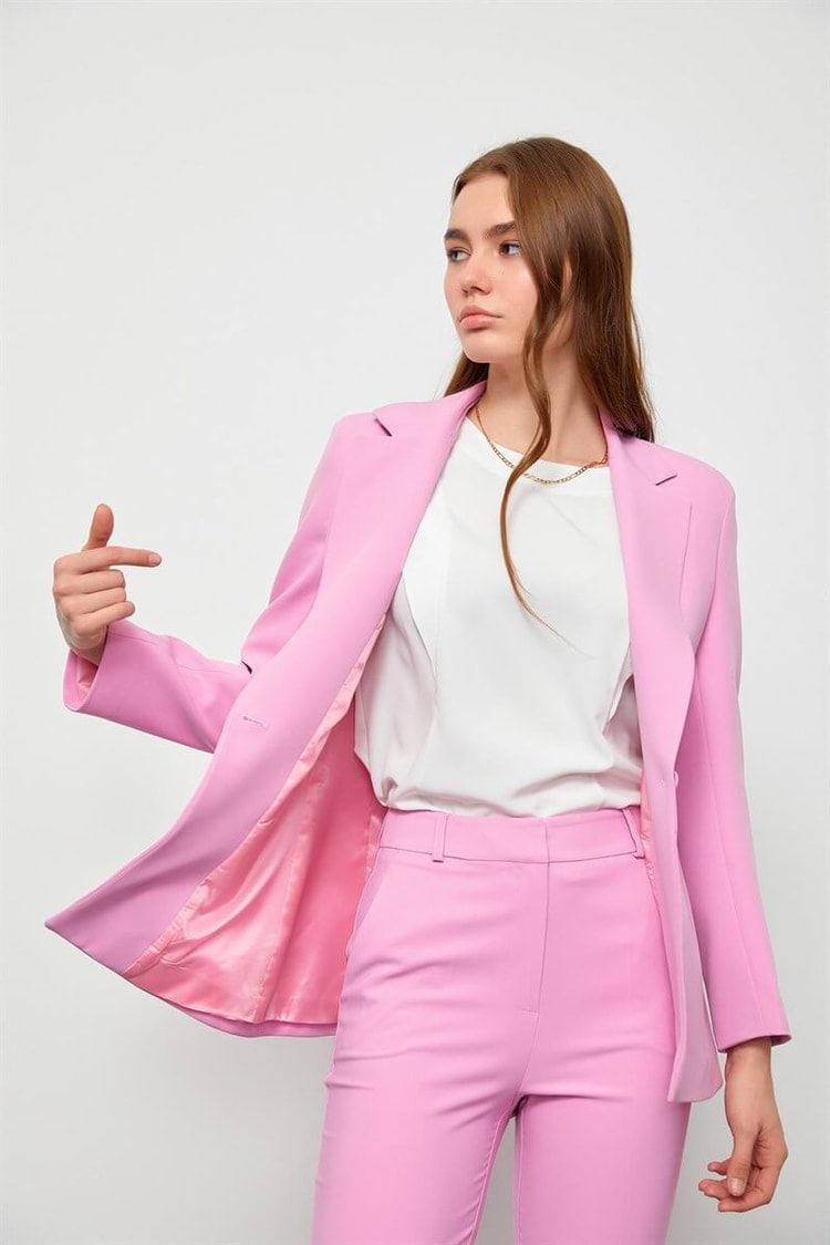 Pembe Blazer Ceket Pantolon TakımST050S60072002