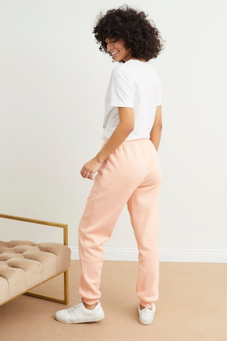 Pembe Cepli Beli Bağcıklı Jogger PantolonST050W2000301