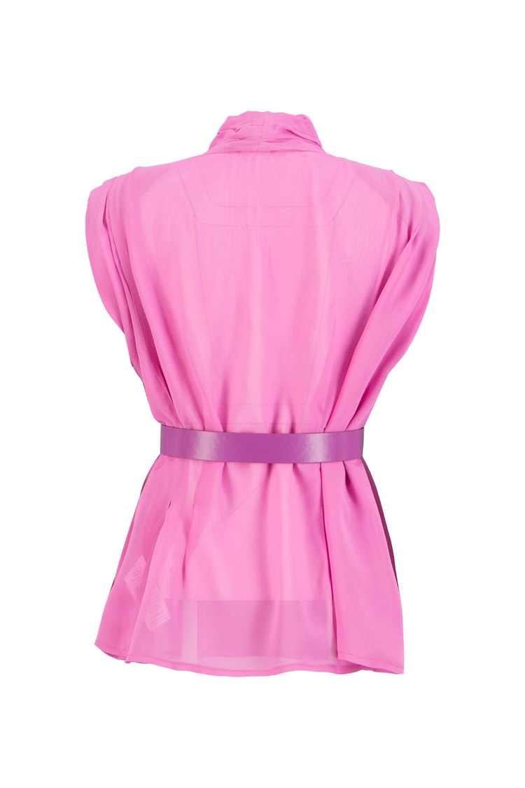 Pembe Jorjet Vatkalı Kruvaze BluzST060S3052301