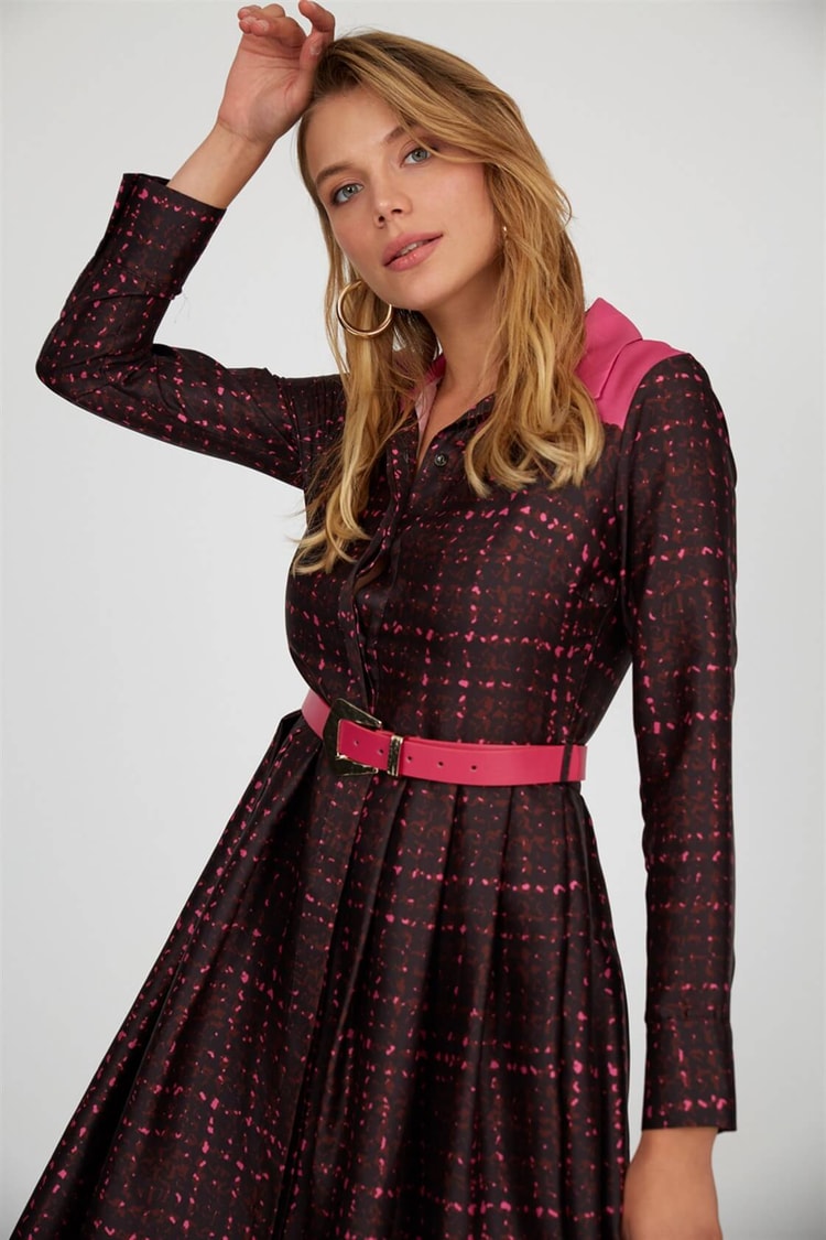 Pembe-Kahverengi ElbiseST050W403961