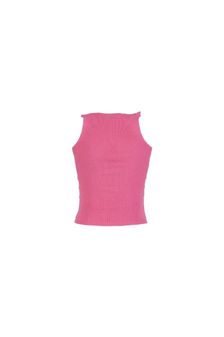 Pembe Kalın Askılı Kalp Yaka TrikoST070S80235001