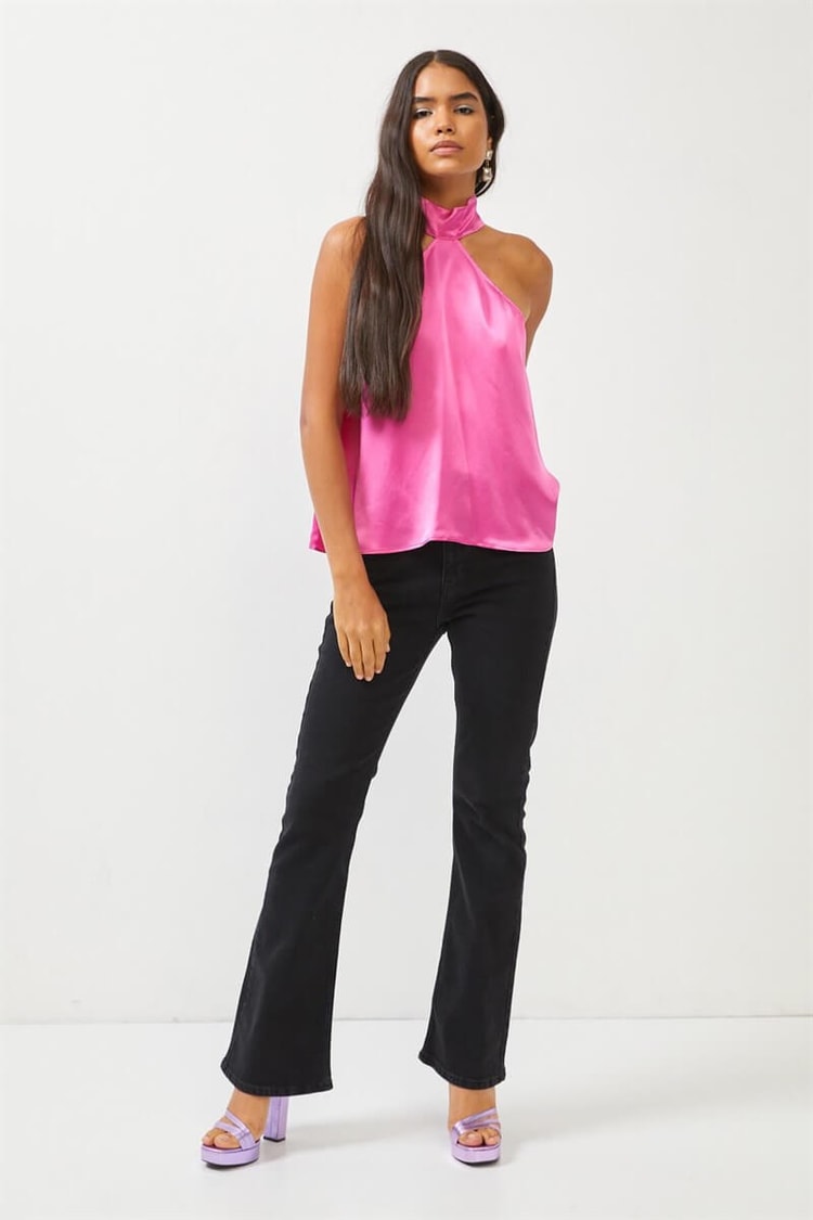 Pembe Kolsuz Saten BluzST060S30716001