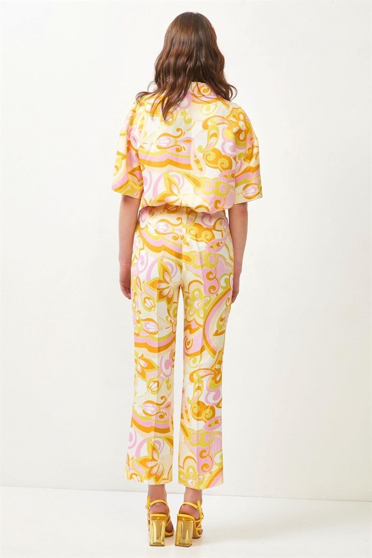Pembe-Oranj Desenli Kapri PantolonST060S20550001