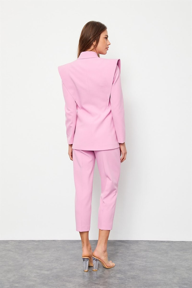 Pembe Sivri Omuzlu Kruvaze CeketST060S9022801