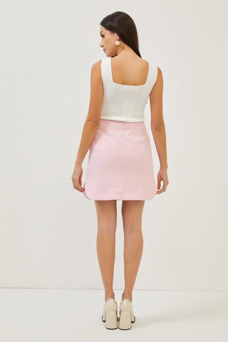 Pembe Yüksek Bel Dokuma Mini EtekST060S50212001