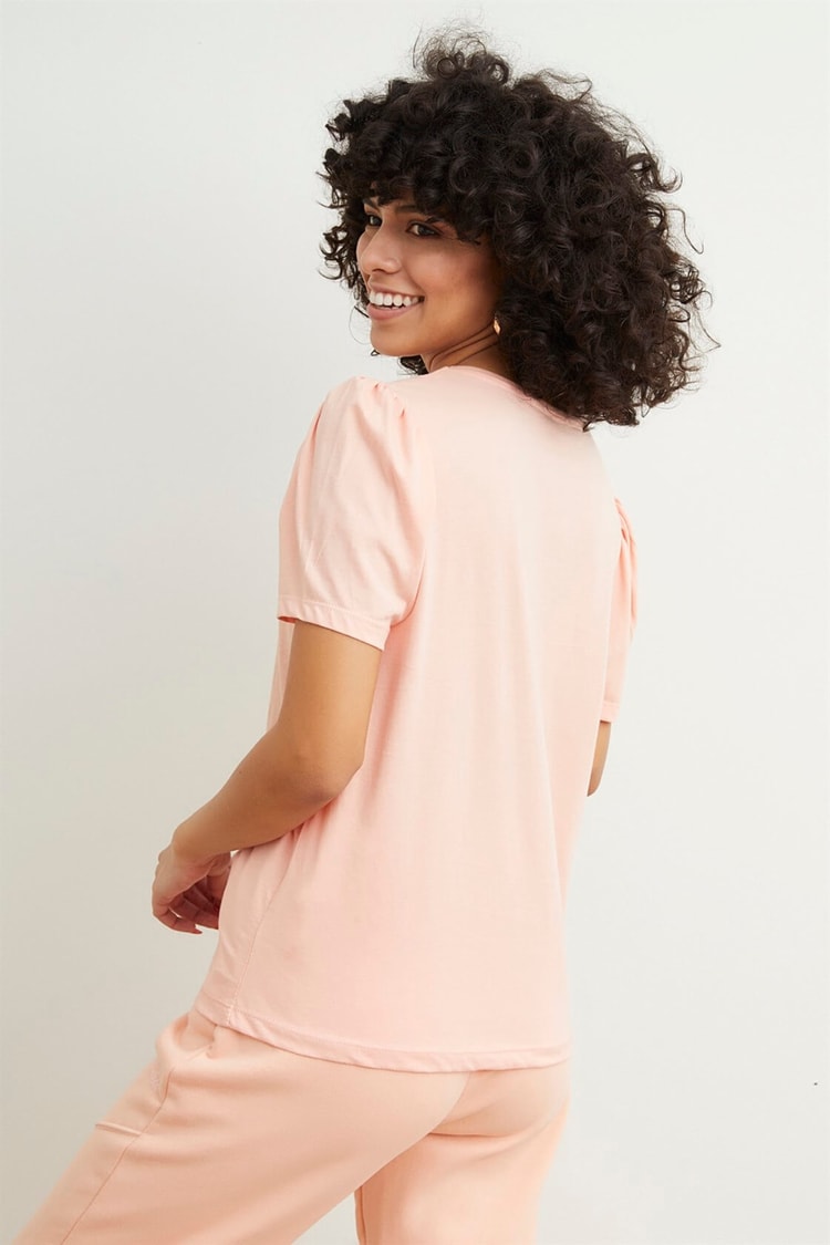 Pudra Ayıcık Baskılı Pamuk T-ShirtST050S7114801