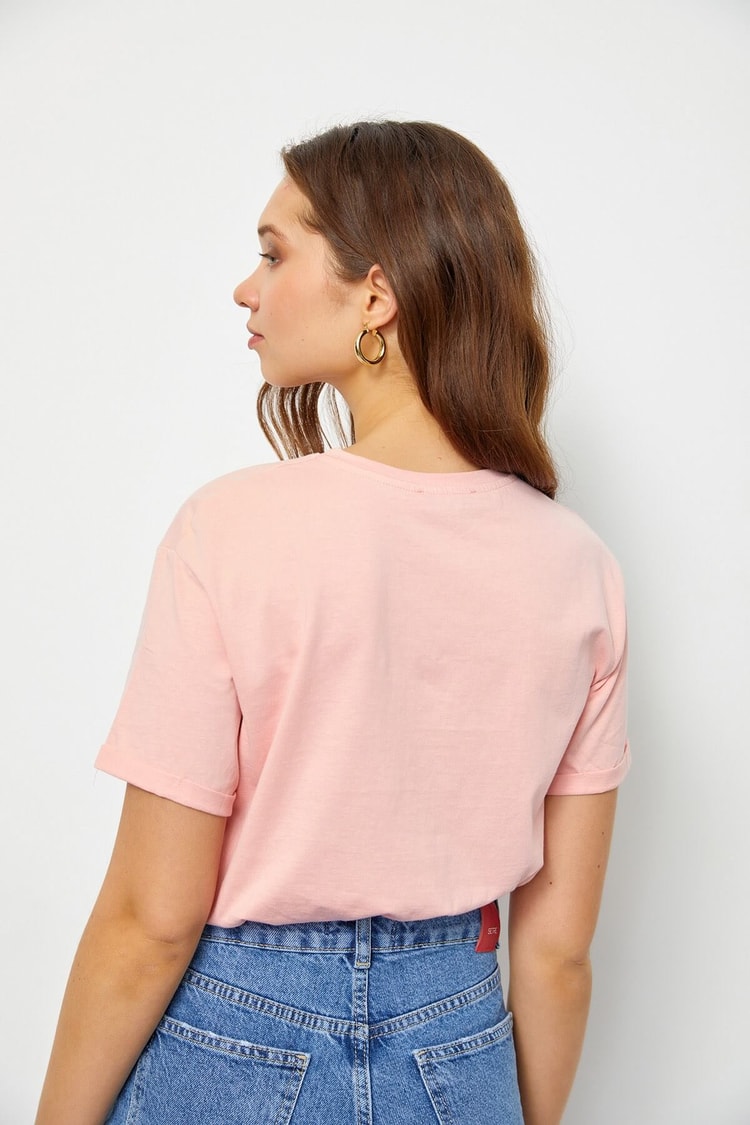 Pudra Baskılı Kısa Kol T-ShirtST060S71190010