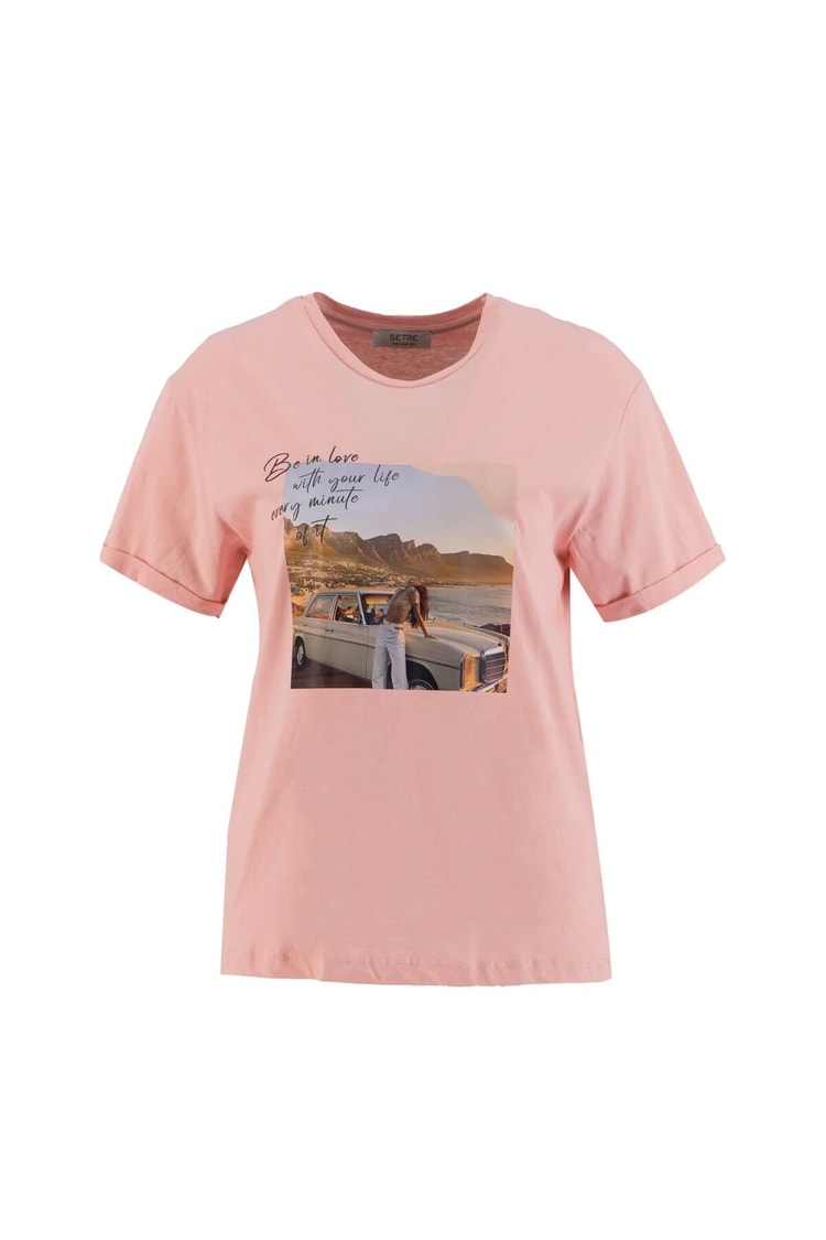 Pudra Baskılı Kısa Kol T-ShirtST060S71190010