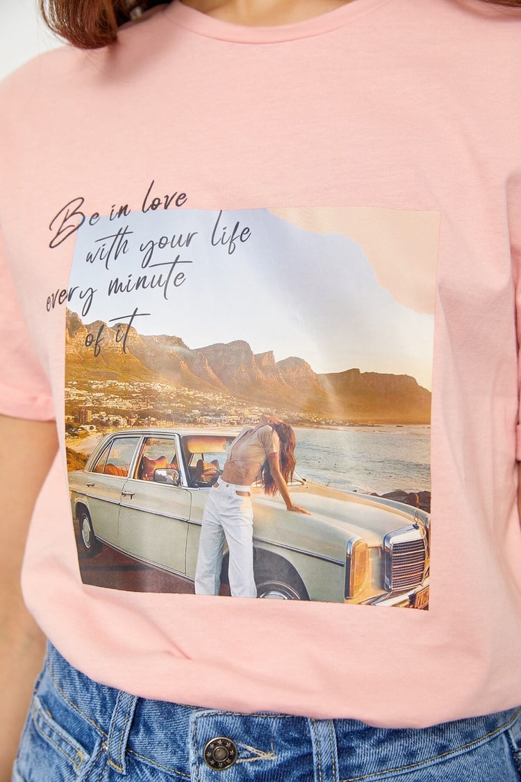 Pudra Baskılı Kısa Kol T-ShirtST060S71190010