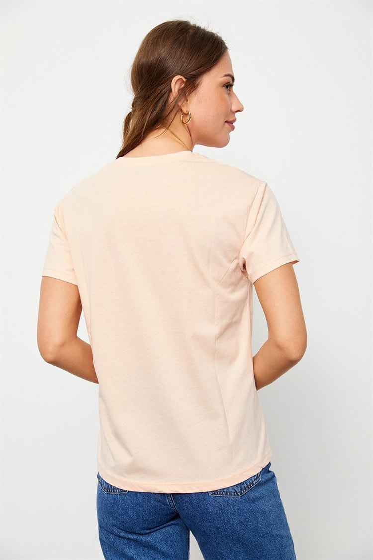 Pudra Baskılı Kısa Kol T-ShirtST060S7115701