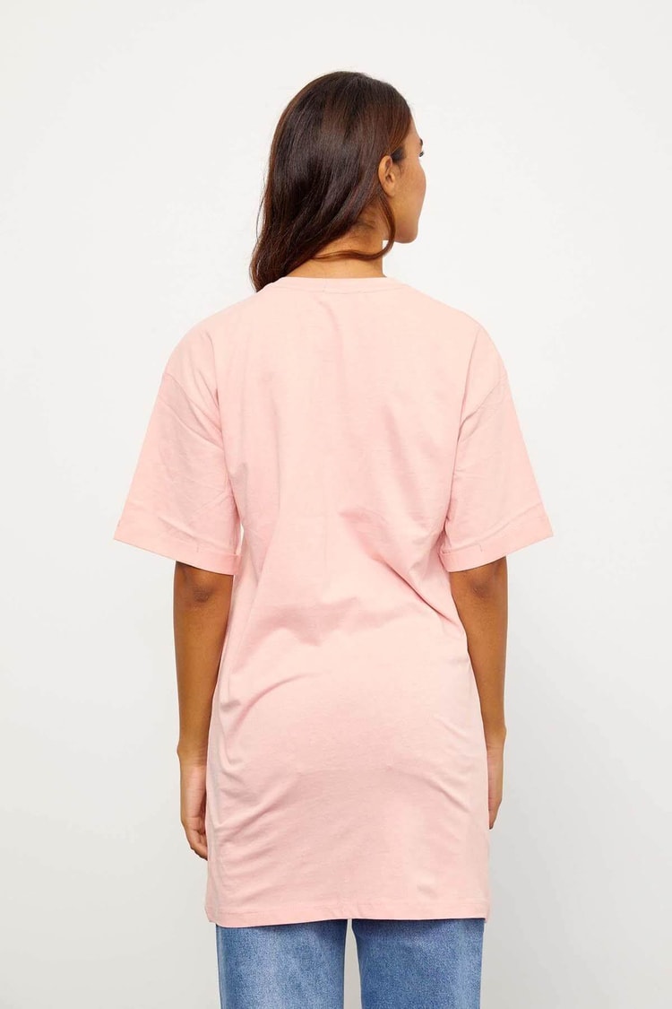 Pudra Kısa Kol Bisiklet Yaka T-ShirtST060S71243002