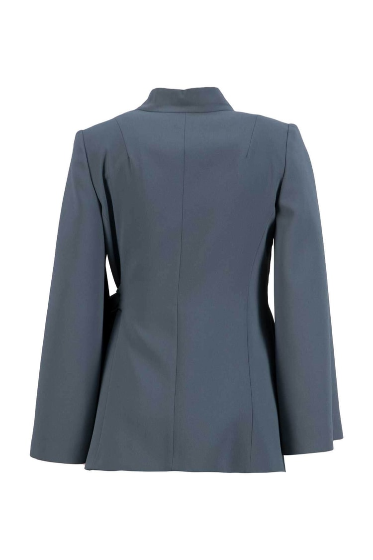 Puslu Deniz Kuşaklı Kruvaze Vatkalı Pelerin Model CeketST040W900891