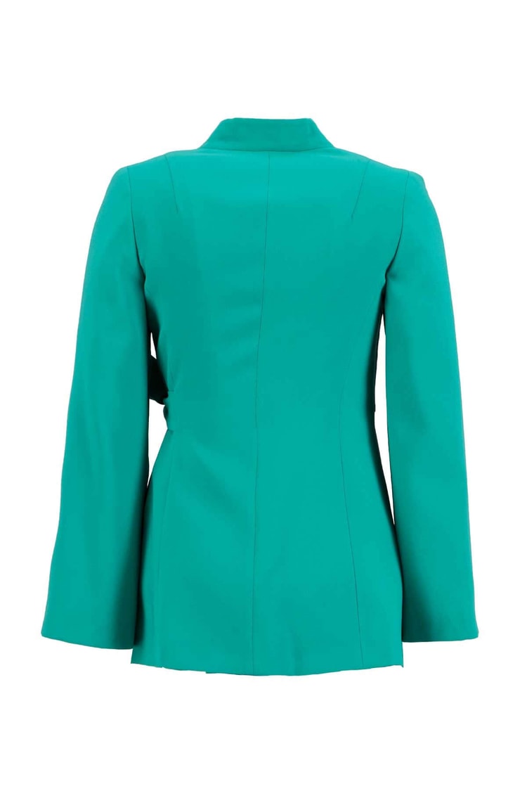 Puslu Yeşil Kuşaklı Kruvaze Vatkalı Pelerin Model CeketST040W900891