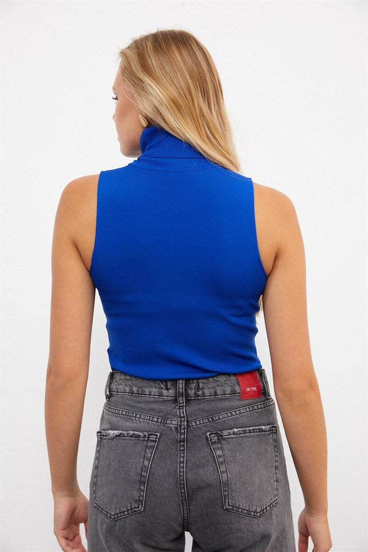 Saks Balıkçı Yaka Kolsuz TrikoST060W94170001