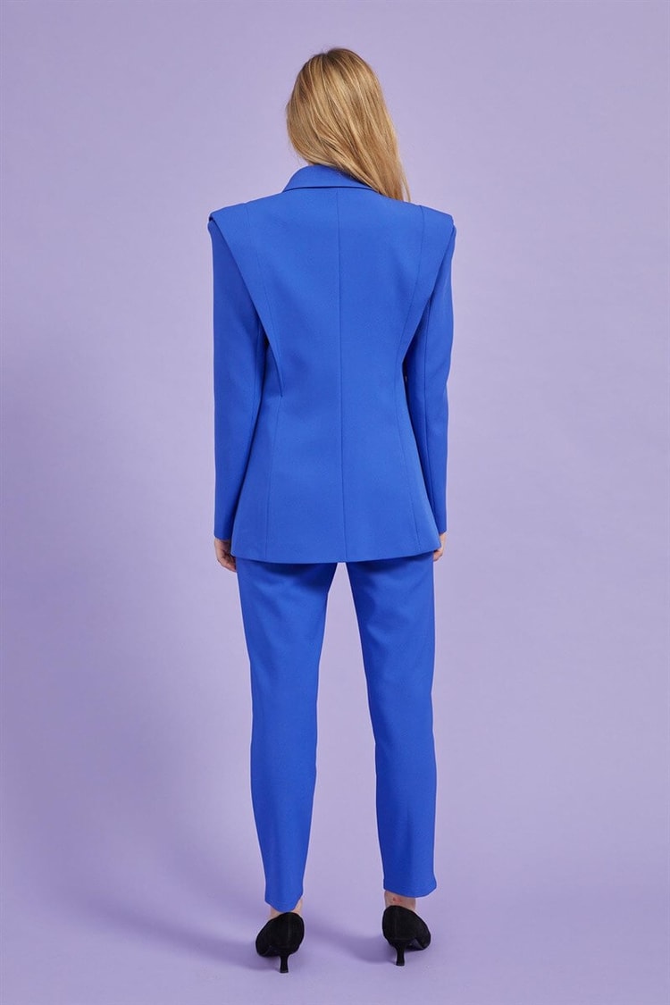 Saks Sivri Omuzlu Ceket Pantolon TakımST050S6006801