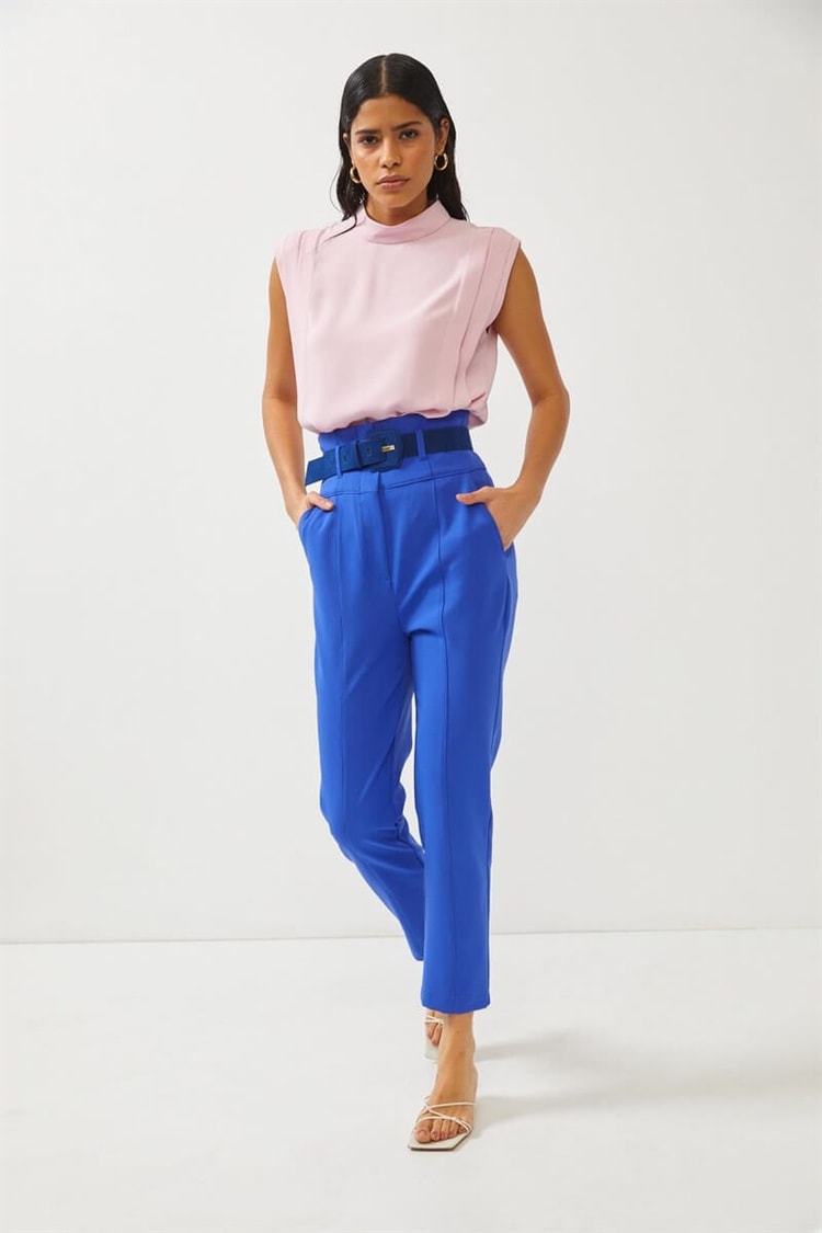 Saks Yüksek Bel Cepli Kumaş PantolonST060W20554001