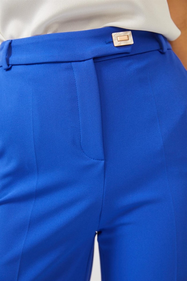 Saks Yüksek Bel Düğme Detaylı Bol Paça PantolonST060S20543001