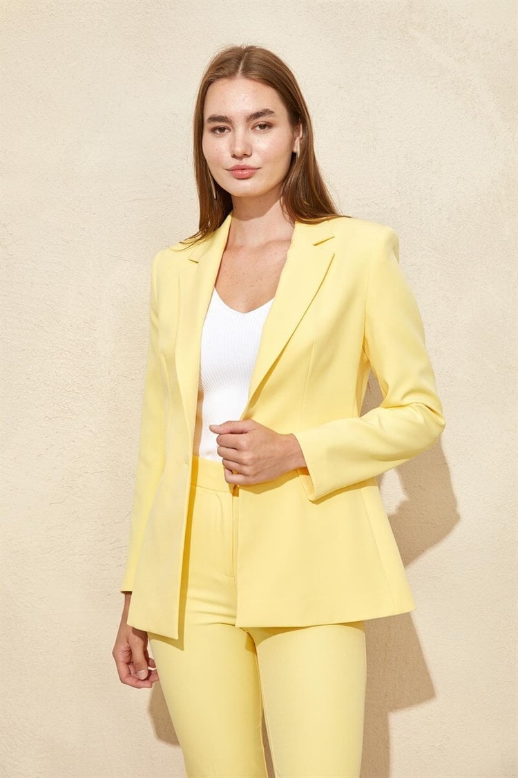 Sarı Blazer Ceket Pantolon TakımST050S60072002
