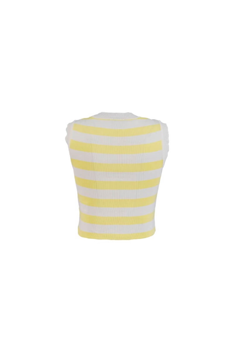 Sarı Çizgili Bisiklet Yaka Triko BluzST070S94184001