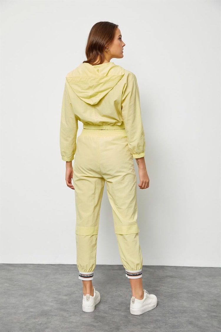 Sarı Kapüşonlu Crop BluzST050S3054801