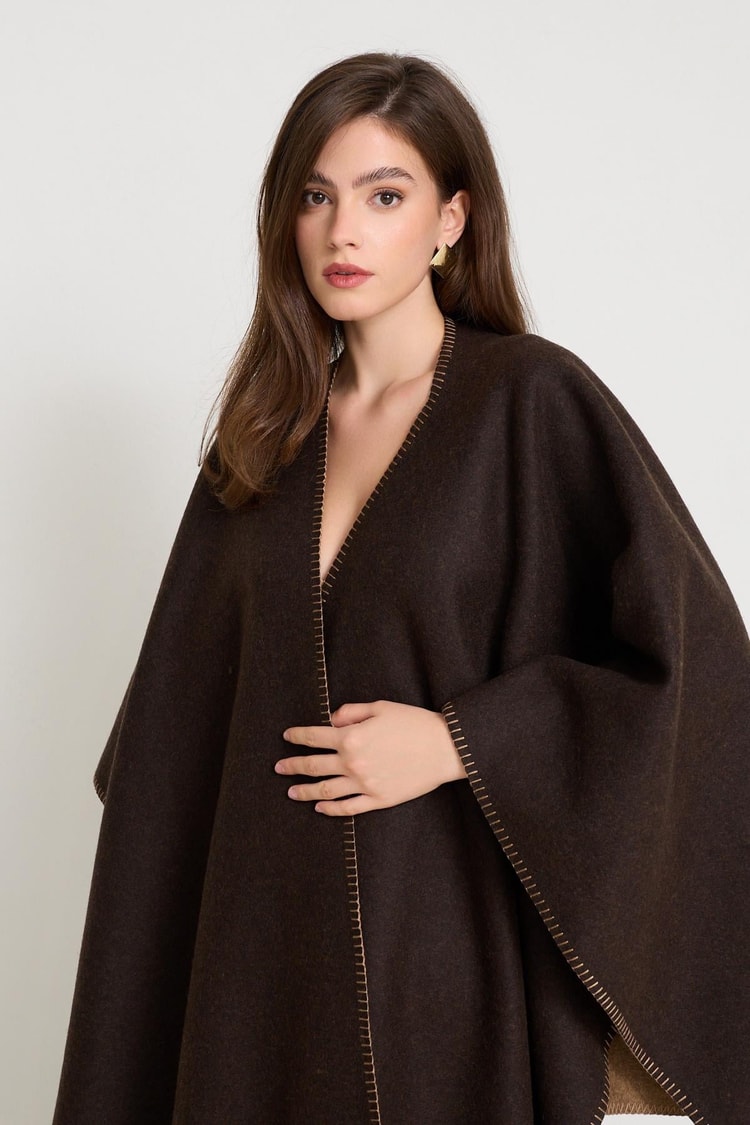 Acı-Kahve Asimetrik Kapama Rahat Kesim Kimono Kadın Kategorisiz modelleri