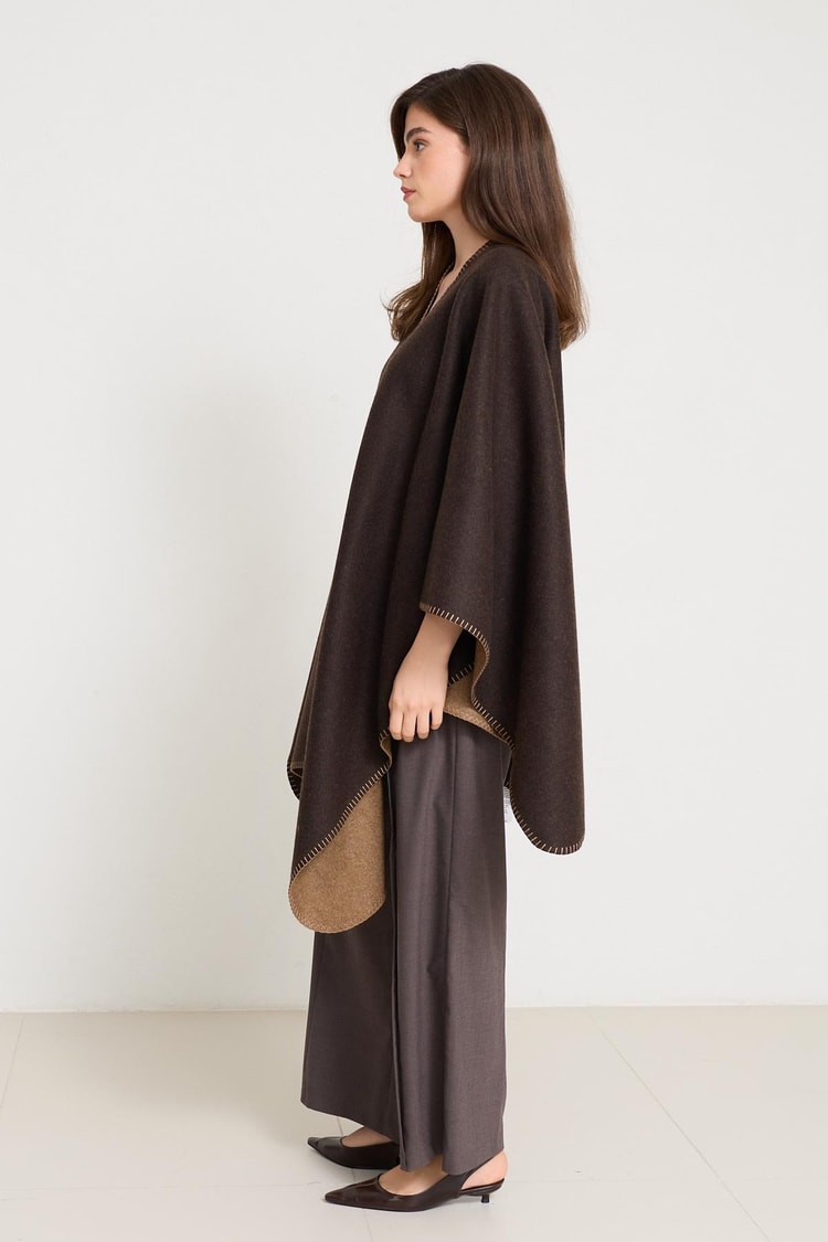 Acı-Kahve Asimetrik Kapama Rahat Kesim Kimono Kadın Kategorisiz modelleri