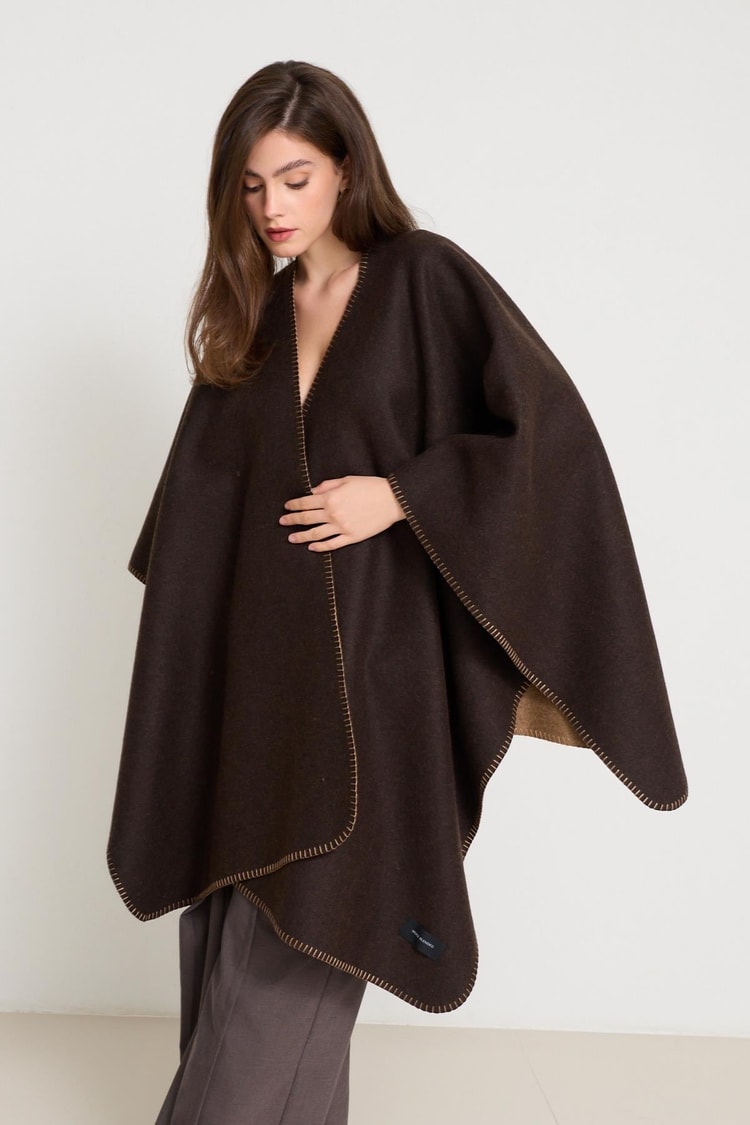 Acı-Kahve Asimetrik Kapama Rahat Kesim Kimono Kadın Kategorisiz modelleri