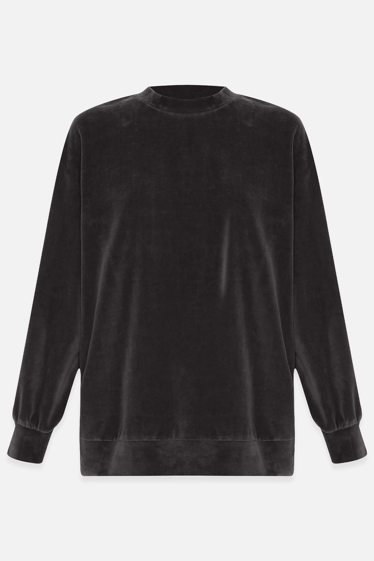 Antrasit Kol Ve Belden Lastik Detaylı Rahat Kesim Sweatshirt Kadın Sweatshirt modelleri