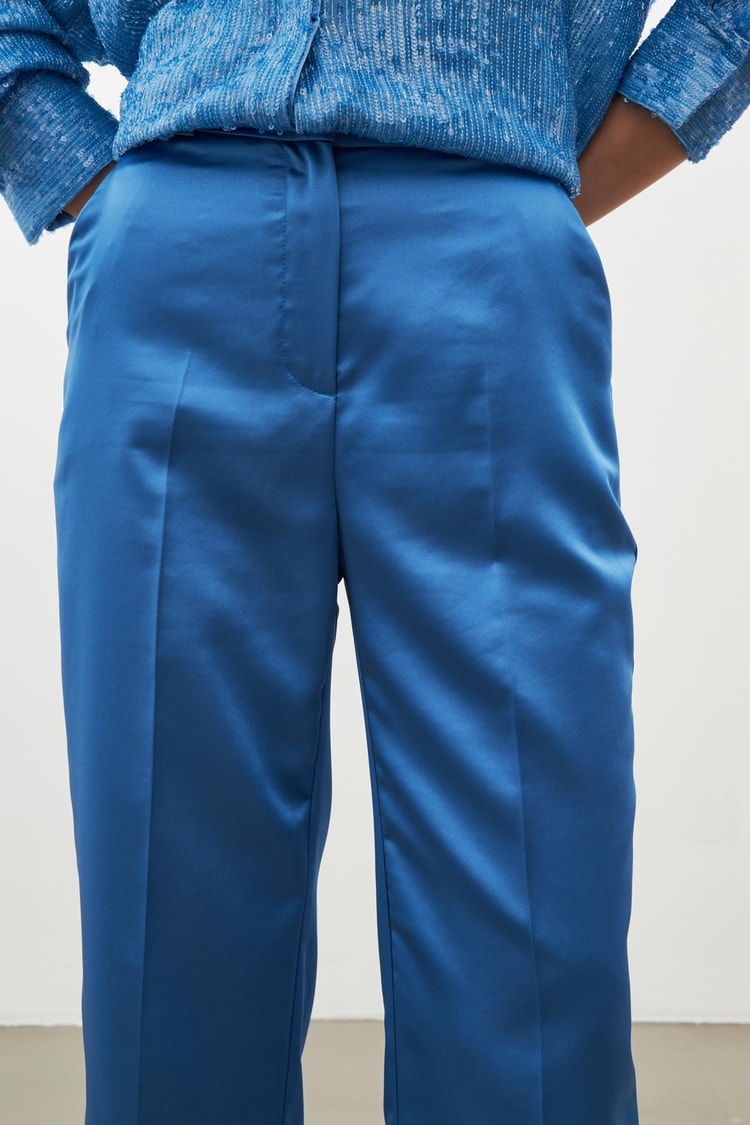 Bebe Mavi Boru Paça Pantolon Kadın Pantolon modelleri
