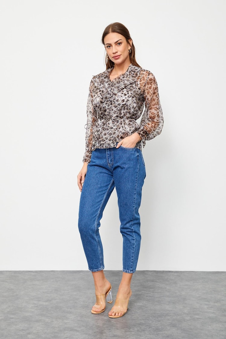 Bej 1YM2CBL0424 BLUZ Kadın Bluz modelleri