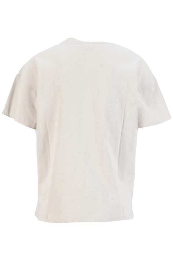 Bej Baskı Detaylı Kısa Kollu T-Shirt Kadın T-Shirt modelleri