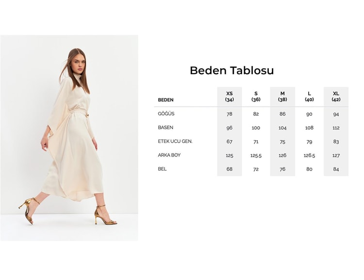 Bej Bel Detaylı Balıkçı Yaka Uzun Kollu Midi Boy Elbise Kadın Günlük Elbise modelleri