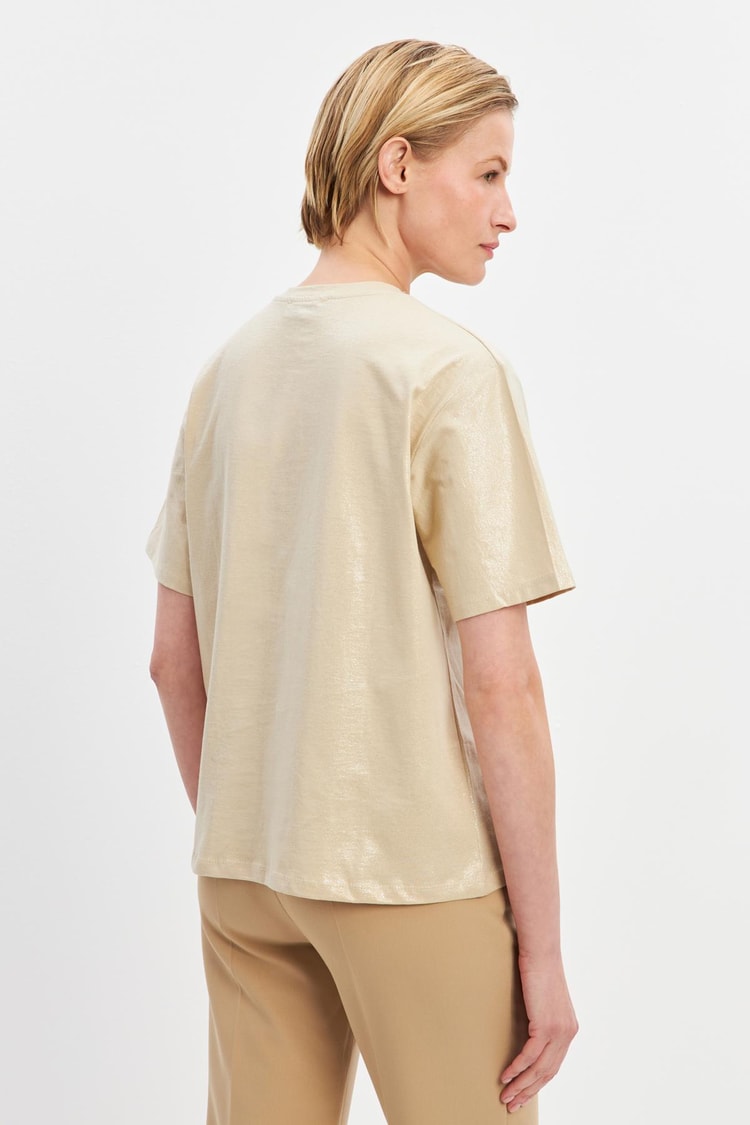 Bej Bisiklet Yaka Basic T-Shirt Kadın Kategorisiz modelleri