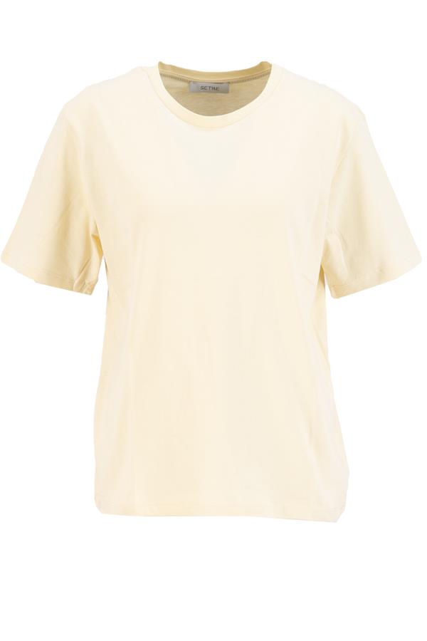 Bej Bisiklet Yaka Düz T-Shirt Kadın T-Shirt modelleri