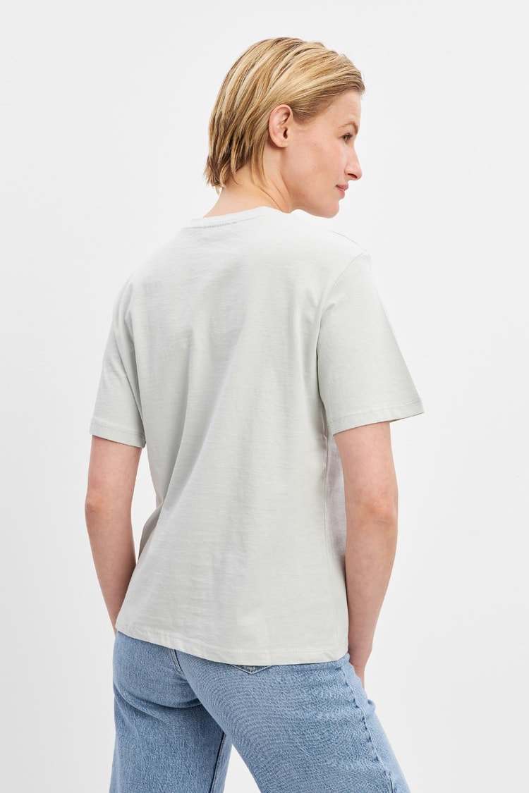 Bej Mini Baskı Detaylı Bisiklet Yaka Kısa Kollu T-Shirt Kadın Kategorisiz modelleri