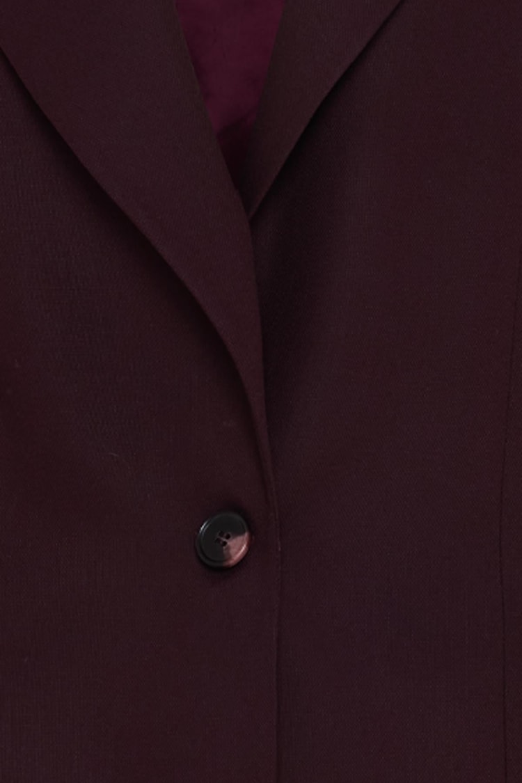 Bordo Cep Ve Tek Düğme Detaylı Ceket Kadın Ceket modelleri