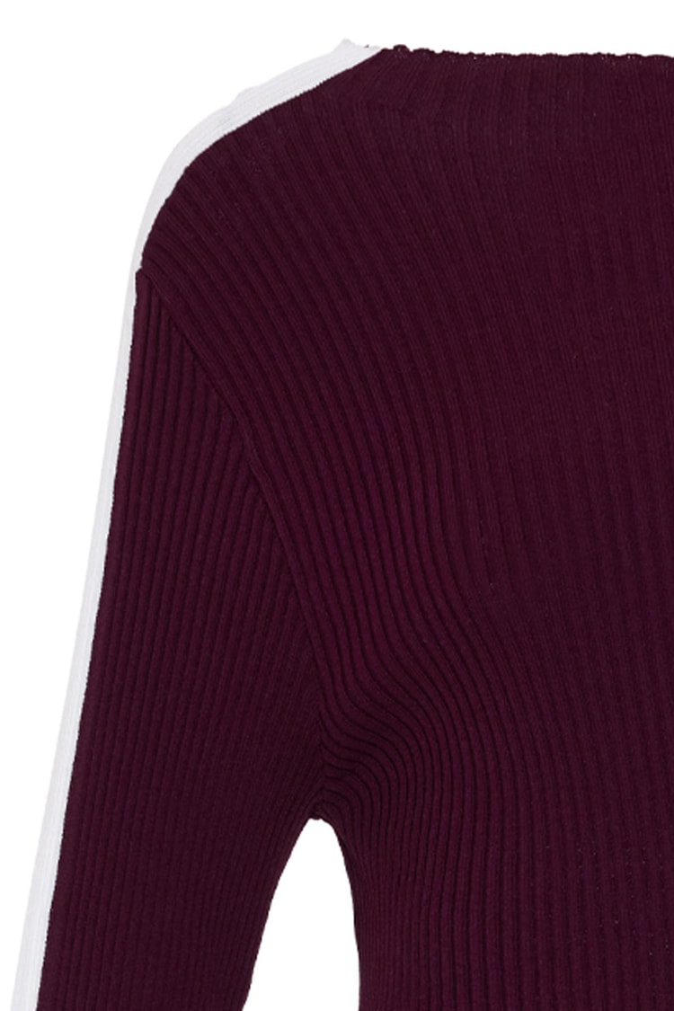 Bordo Uzun Kollu Şerit Detaylı Triko Kadın Kategorisiz modelleri