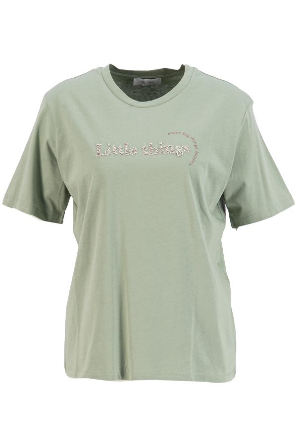 Çağla Mini Baskı Detaylı Bisiklet Yaka Kısa Kollu T-Shirt Kadın T-Shirt modelleri