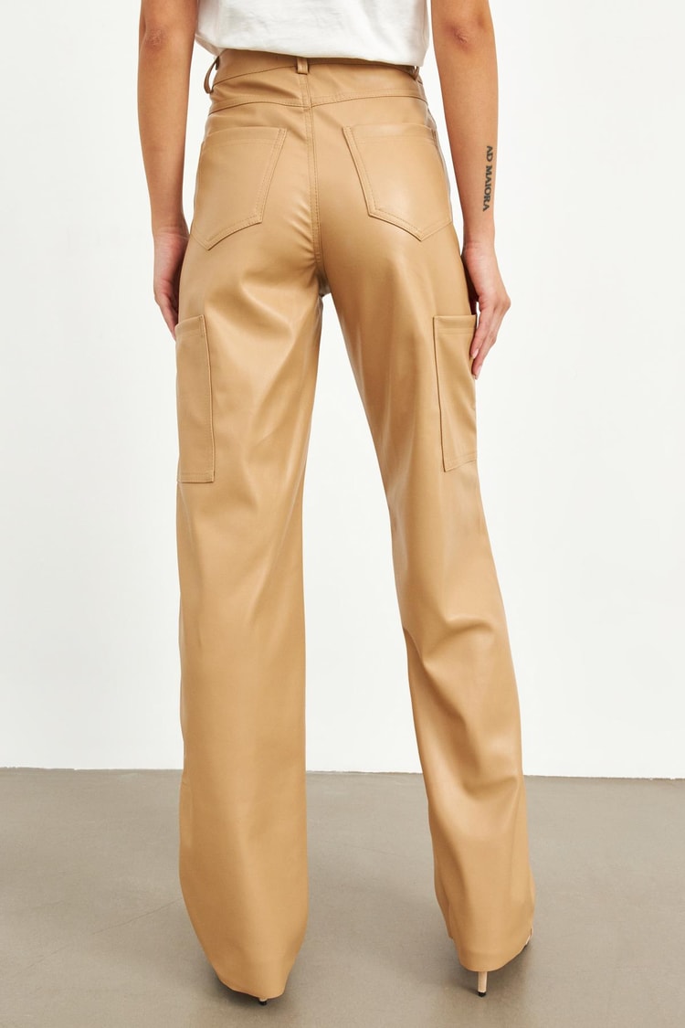 Camel Yüksek Bel Pantolon Kadın Jean modelleri