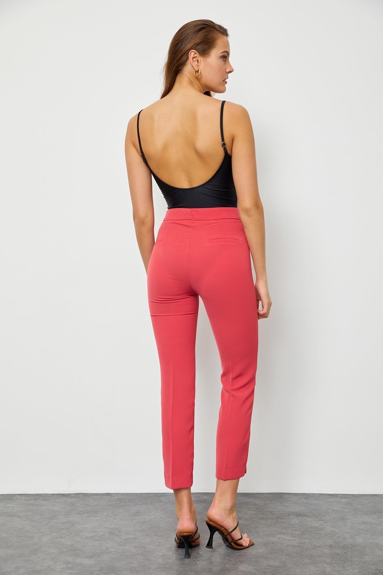 Paradise Pink Normal Waist Pencil Fabric Pants Kadın Pants modelleri