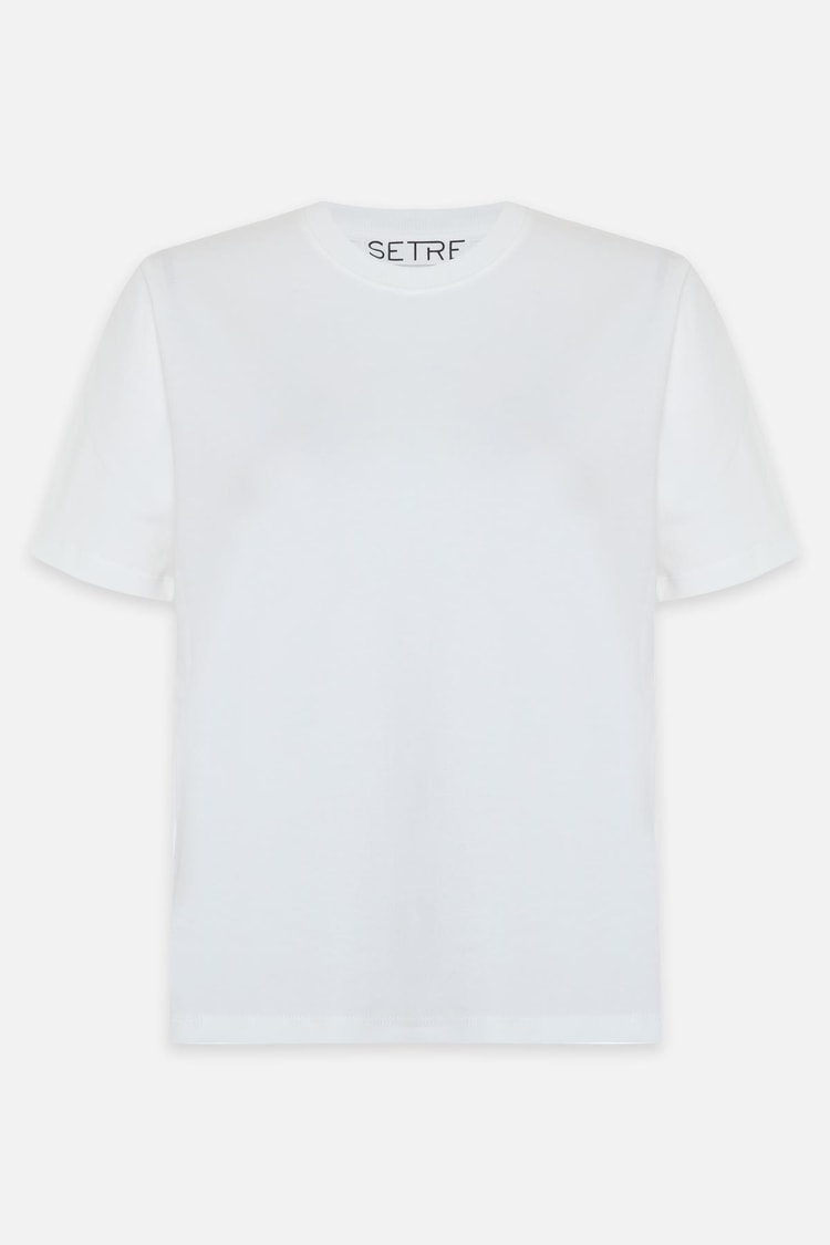 Ekru %100 Pamuk Bisiklet Yaka Kısa Kol T Shirt Kadın T-Shirt modelleri