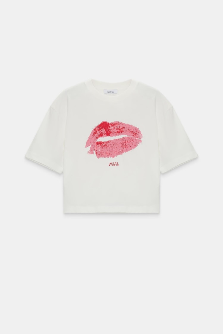 Ekru 2YB4ECTS0462 T-SHIRT Kadın T-Shirt modelleri