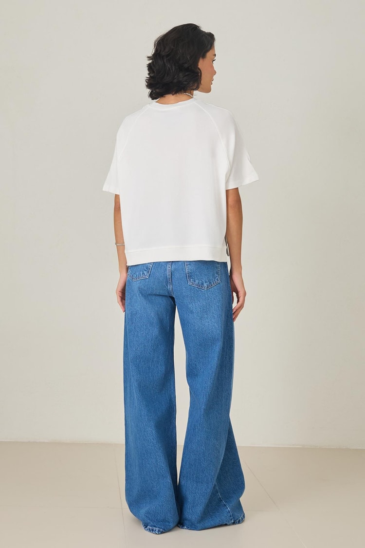 Ekru %100 Pamuklu Kısa Kollu T-Shirt Kadın T-Shirt modelleri