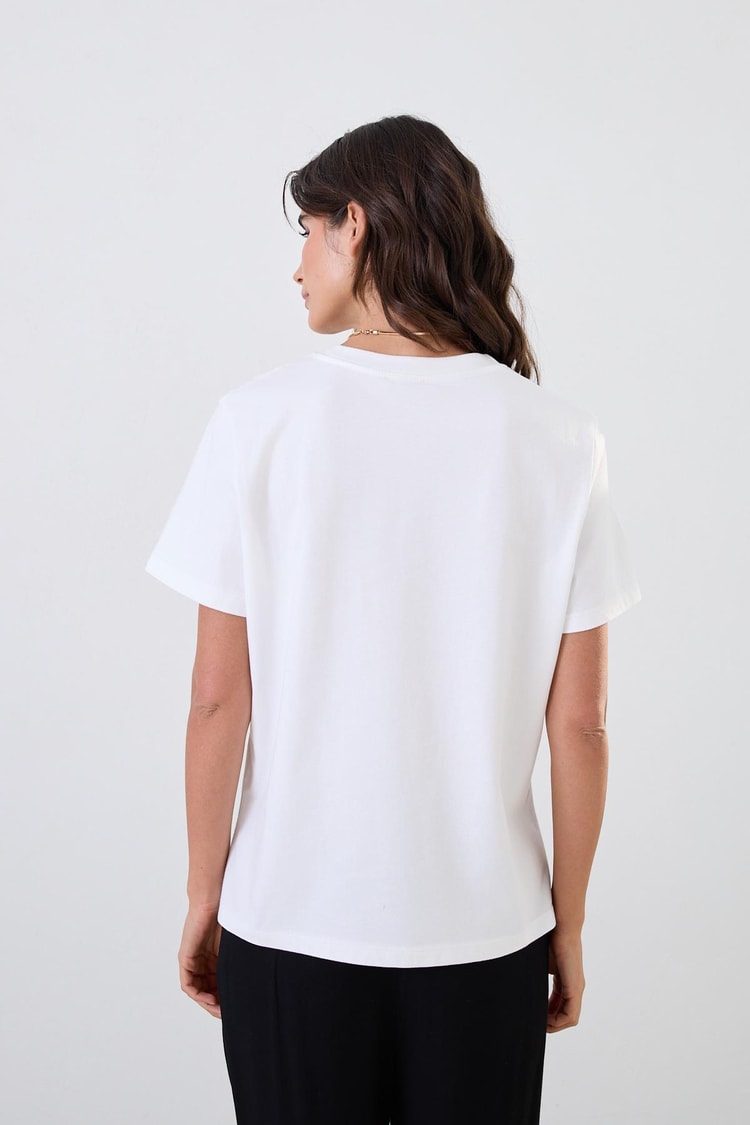 Ekru 1YD2CTS0350 T-SHIRT Kadın T-Shirt modelleri