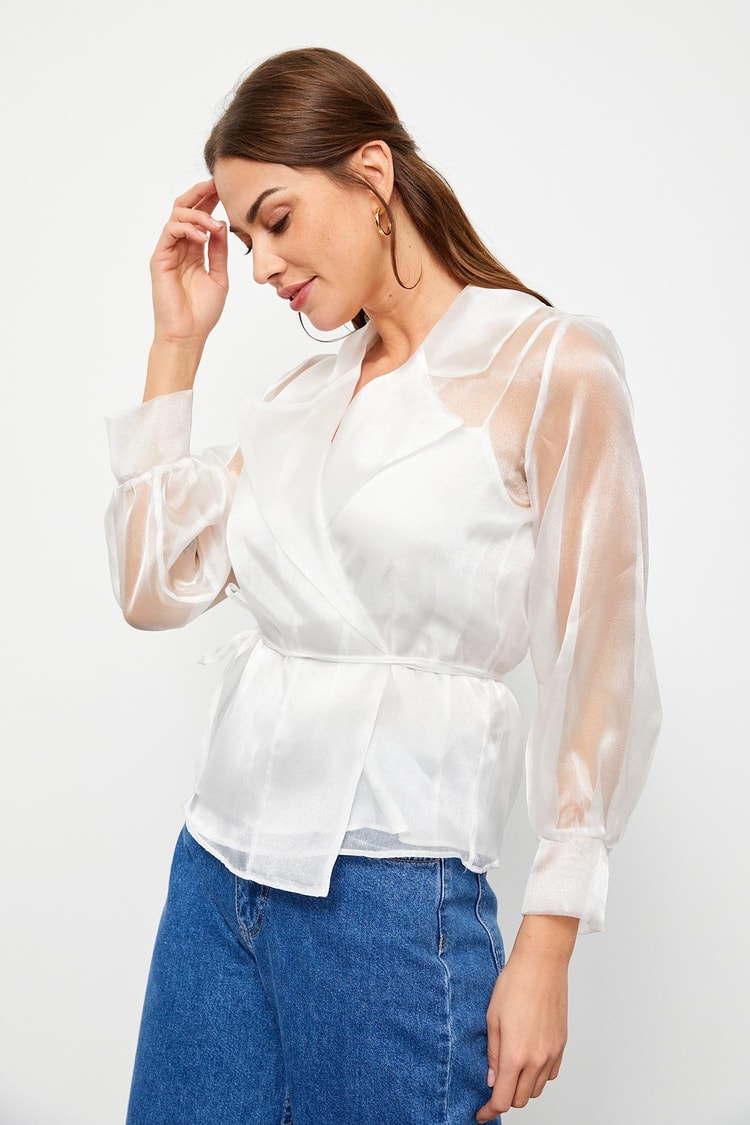 Ekru 1YM2CBL0291 BLUZ Kadın Bluz modelleri