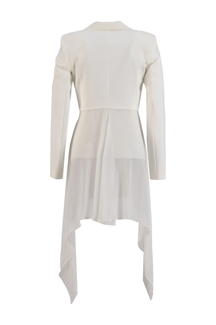 Ecru Double Breasted Belted Printed Knee Length Midi Dress Kadın Jacket modelleri