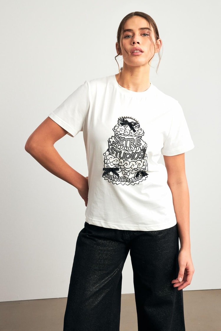 Ekru 2YB4CTS0431 T-SHIRT Kadın T-Shirt modelleri