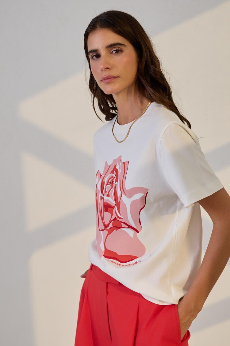 Ekru 2YB4CTS0439 T-SHIRT Kadın T-Shirt modelleri