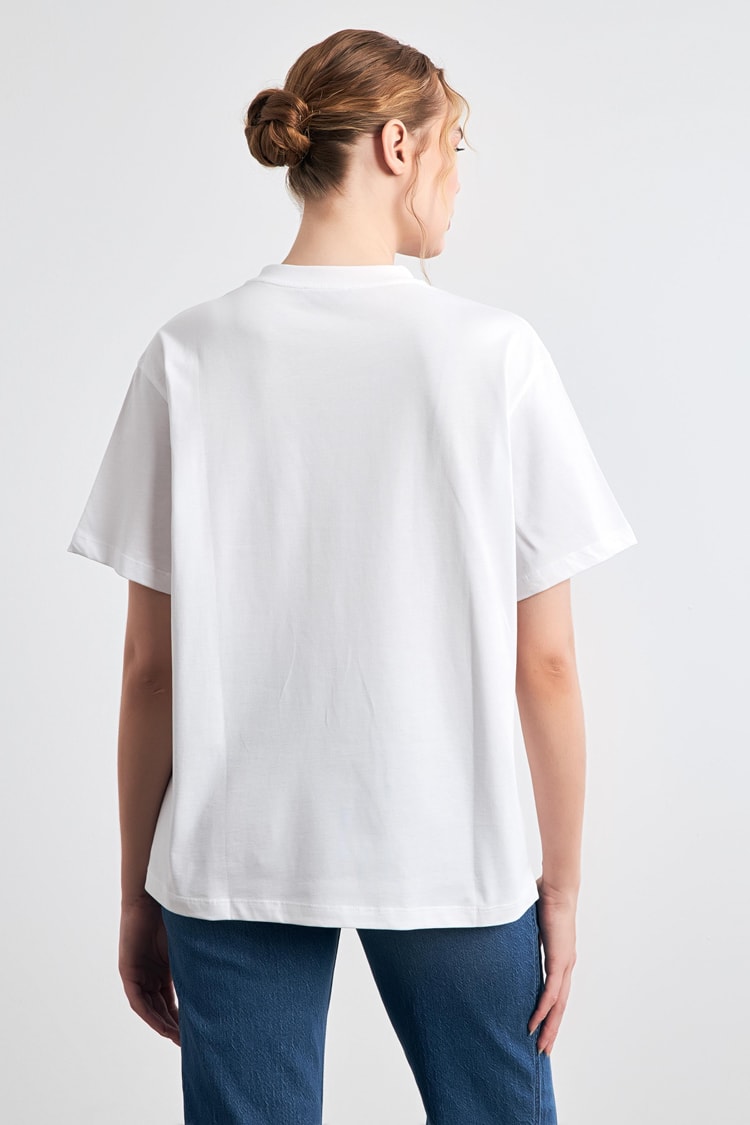 Ekru 2YB4CTS0446 TSHIRT Kadın T-Shirt modelleri