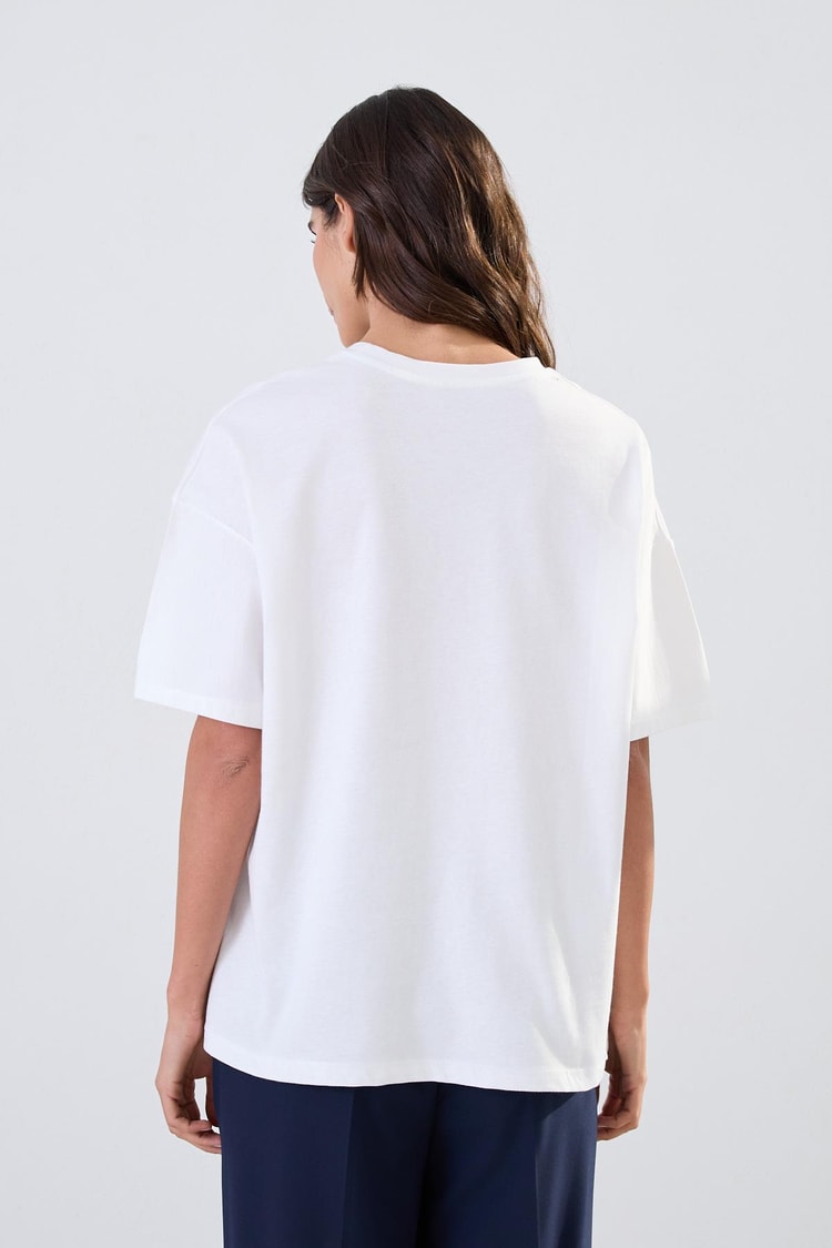 Ekru 2YD2CTS0349 T-SHİRT Kadın T-Shirt modelleri